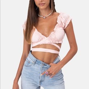 Adika Light Pink Wrap Top